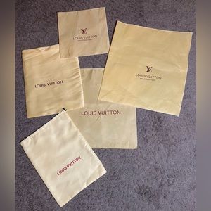 5 Louis Vuitton Empty dust bags, small-medium-large